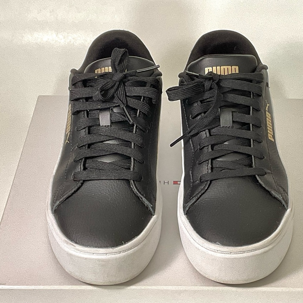Puma Black Sneakers with Gold Logo - Picture 2 of 7
